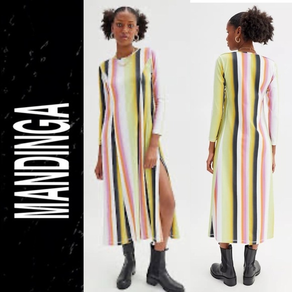 Free People Dresses & Skirts - NWOT Mandinga x Free People Ipa Long Sleeve Stripe Midi Dress small
